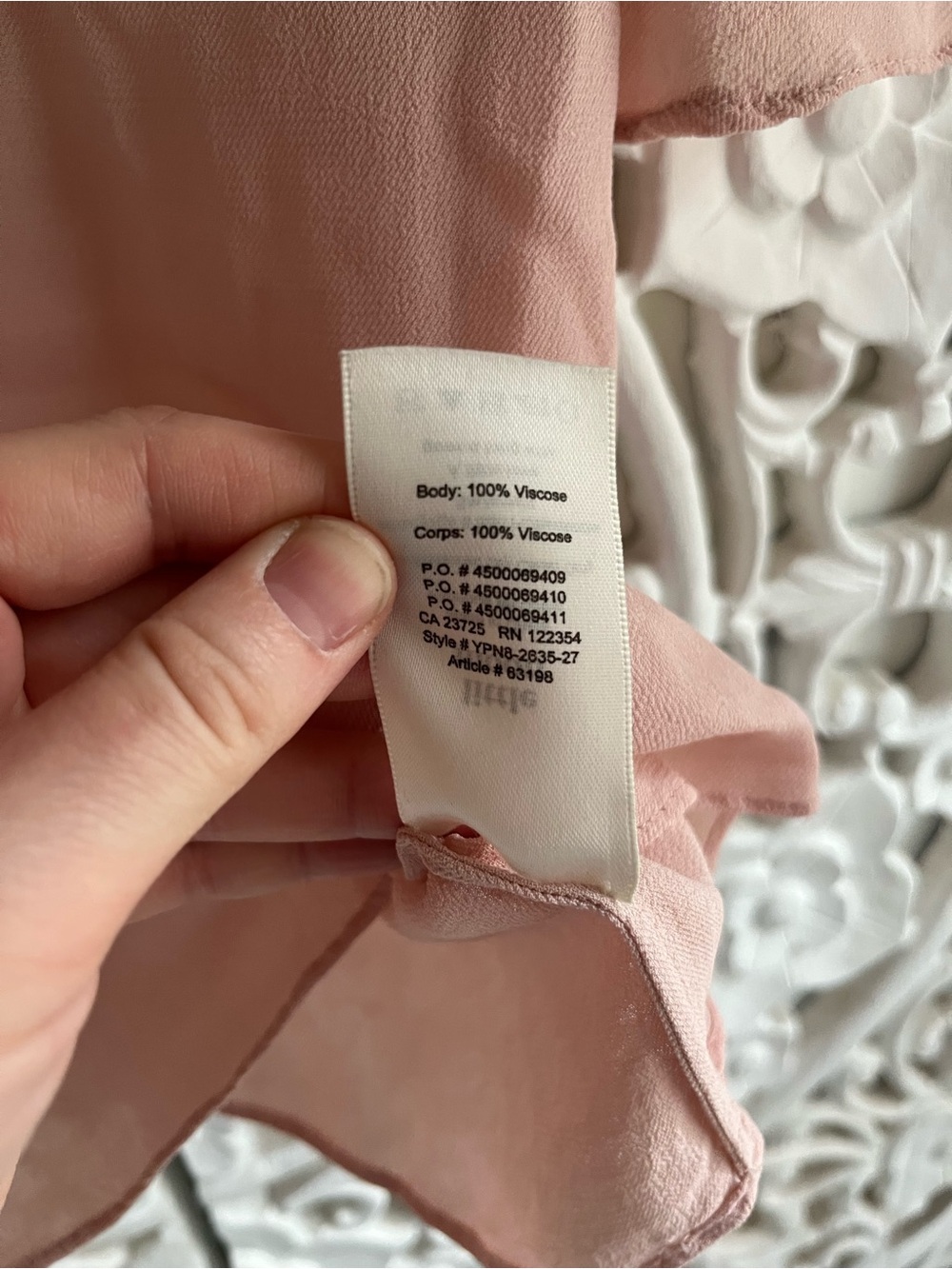 Aritzia Little Moon Blush Pink Tie Neck Puff Sleeve Blouse XS - Picture 4 of 4